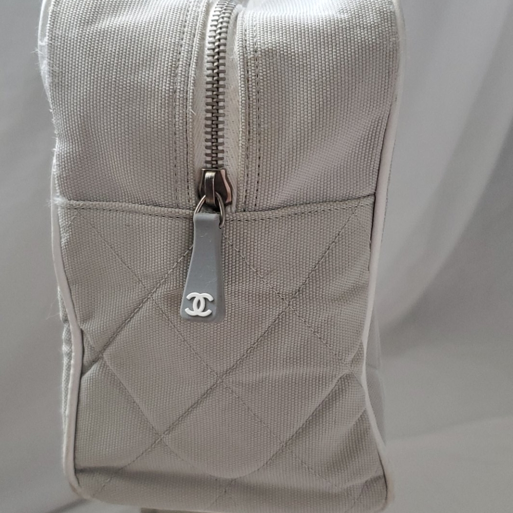 AUTH CHANEL bowling canvas tote tennis sport - Picture 7 of 12